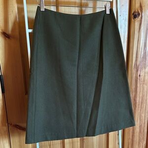 EUC Vintage J. Crew Olive A-Line Skirt Wool Angora Cashmere Blend Lowrise Midi 2